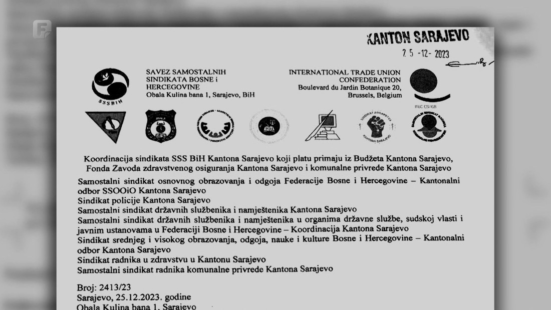 Sindikati traže od Uka da ispoštuje preporuku Vlade FBiH, on im poručio da novca nema