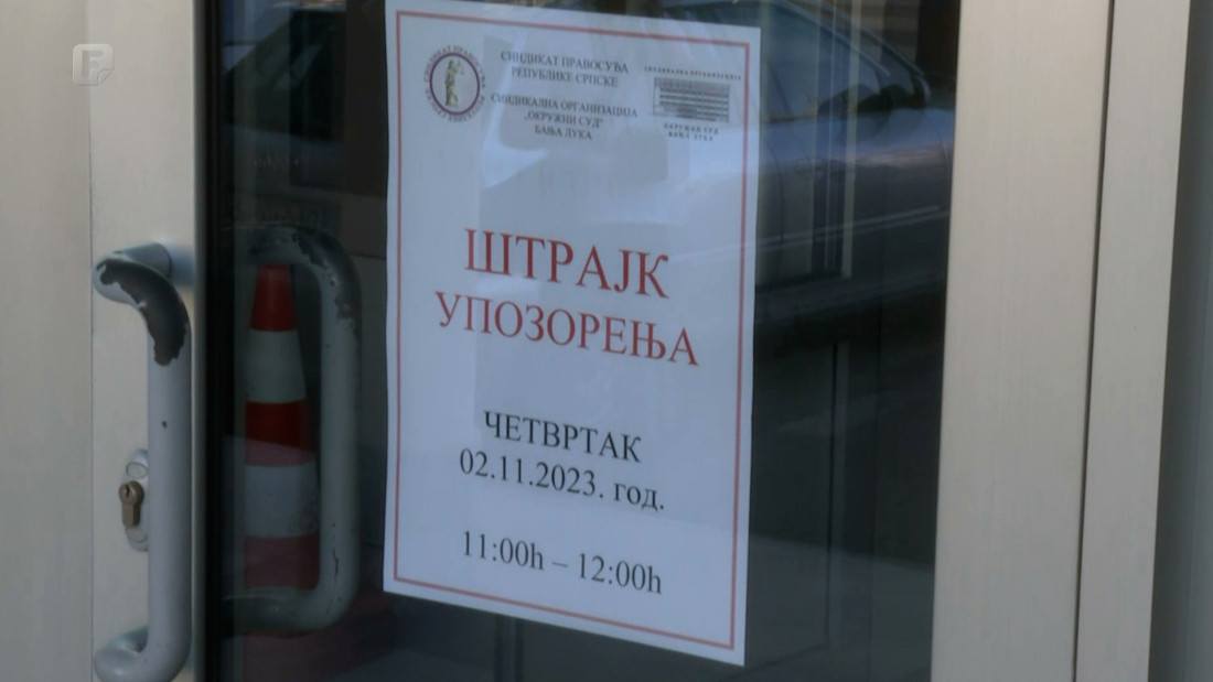 Štrajk upozorenja pravosuđa u RS