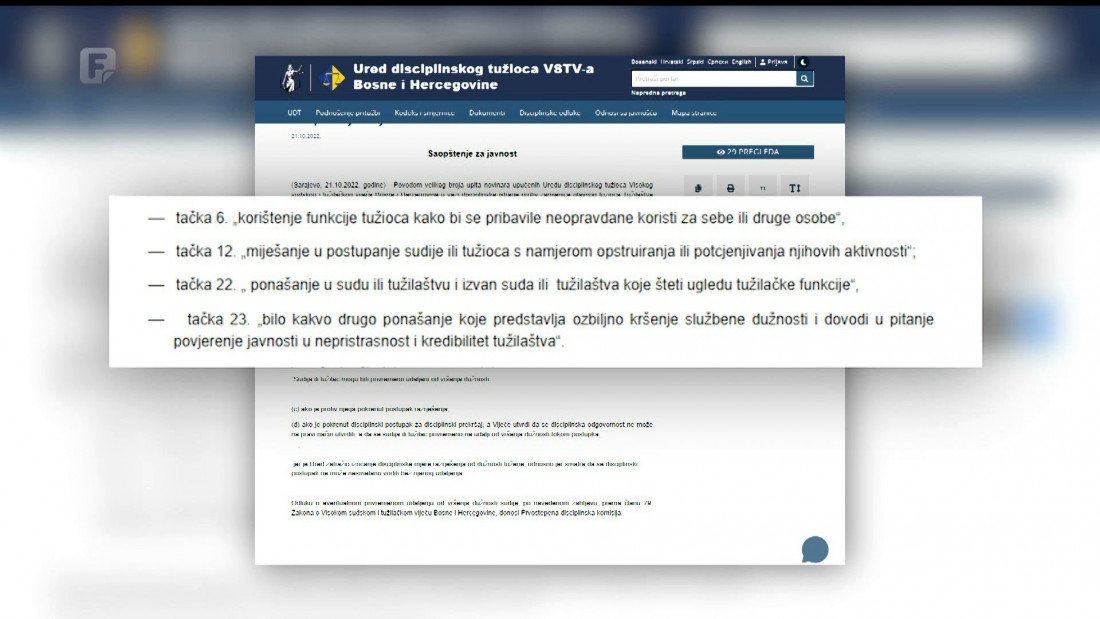 Disciplinski postupak protiv Dijane Kajmaković, zatražena suspenzija