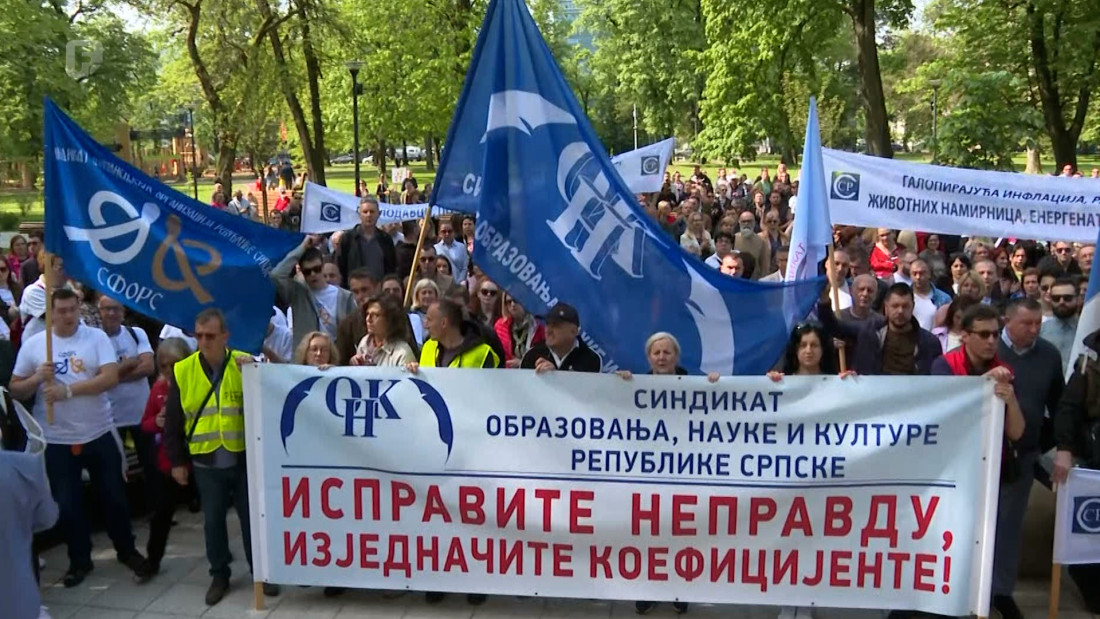 Protestni skup Saveza sindikata u Banjaluci nakon kafe s ministrom