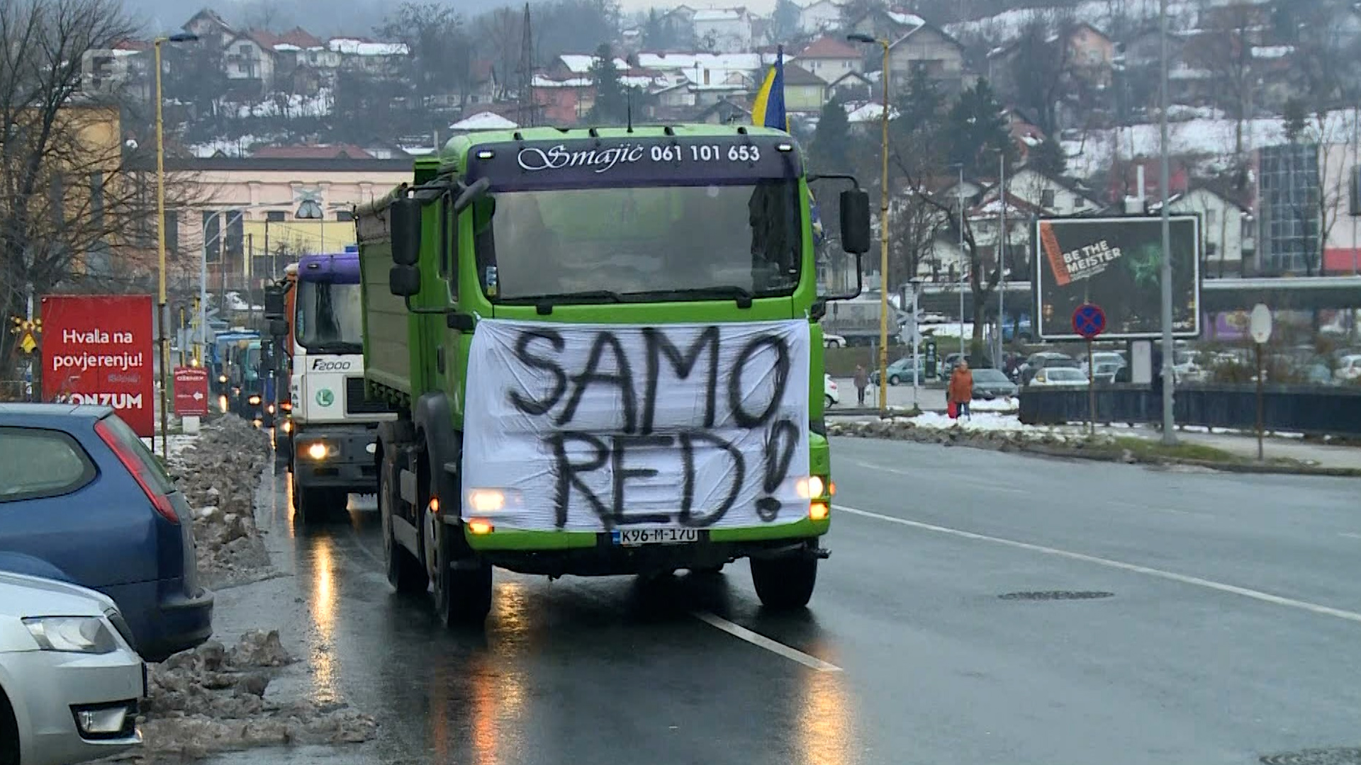 Prevoznici uglja protestovali ispred direkcije Rudnika uglja "Kreka"