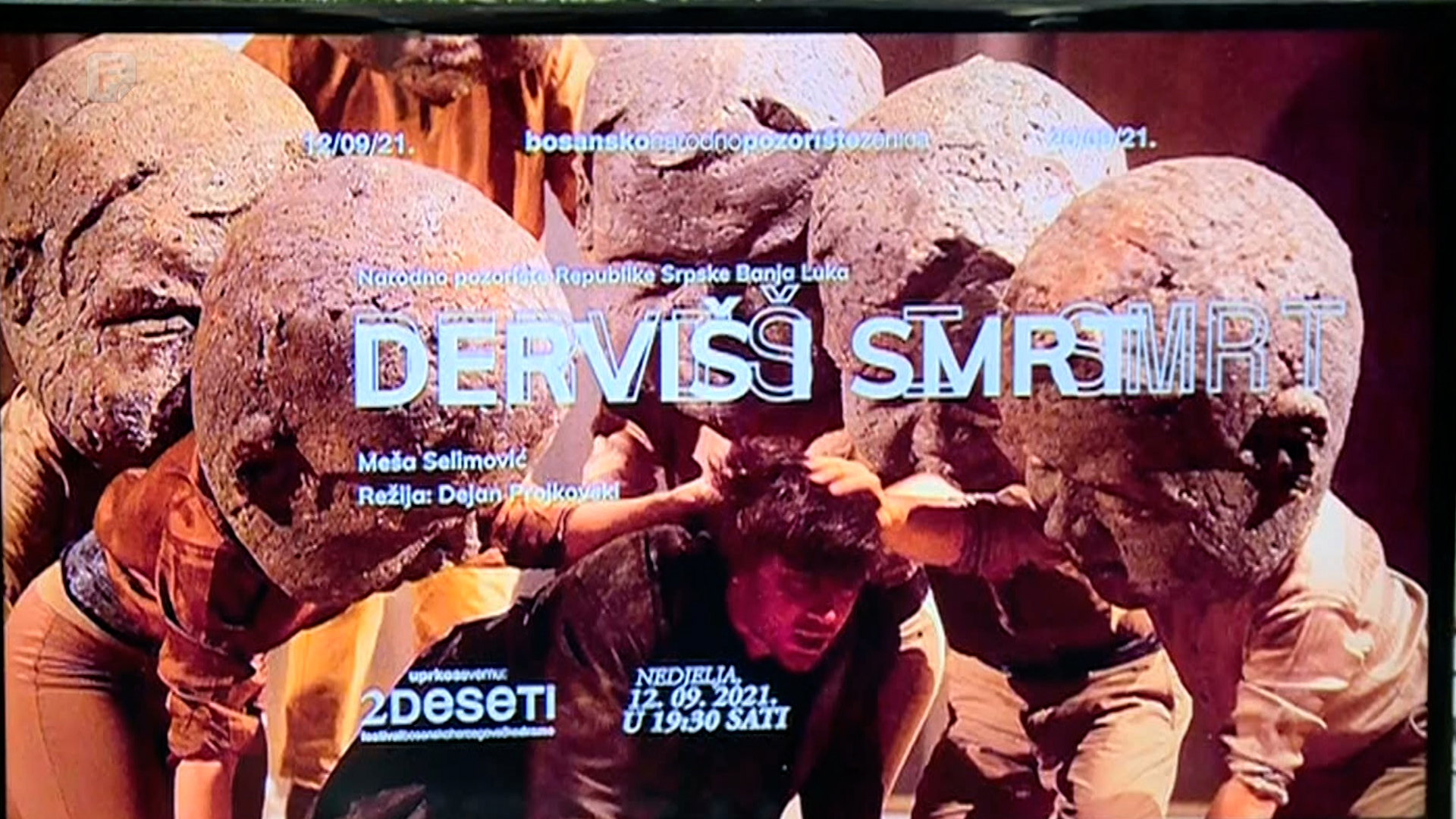 'Derviš i smrt' otvara 20. festival bh. drame