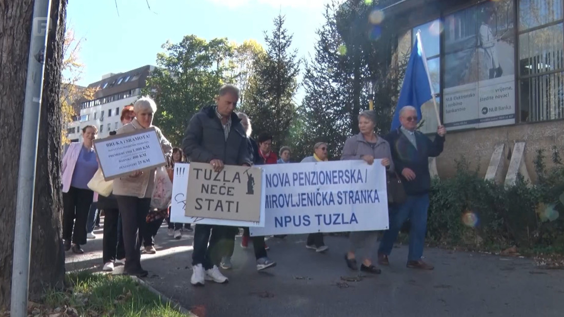 Prosvjedni skup umirovljenika u Tuzli