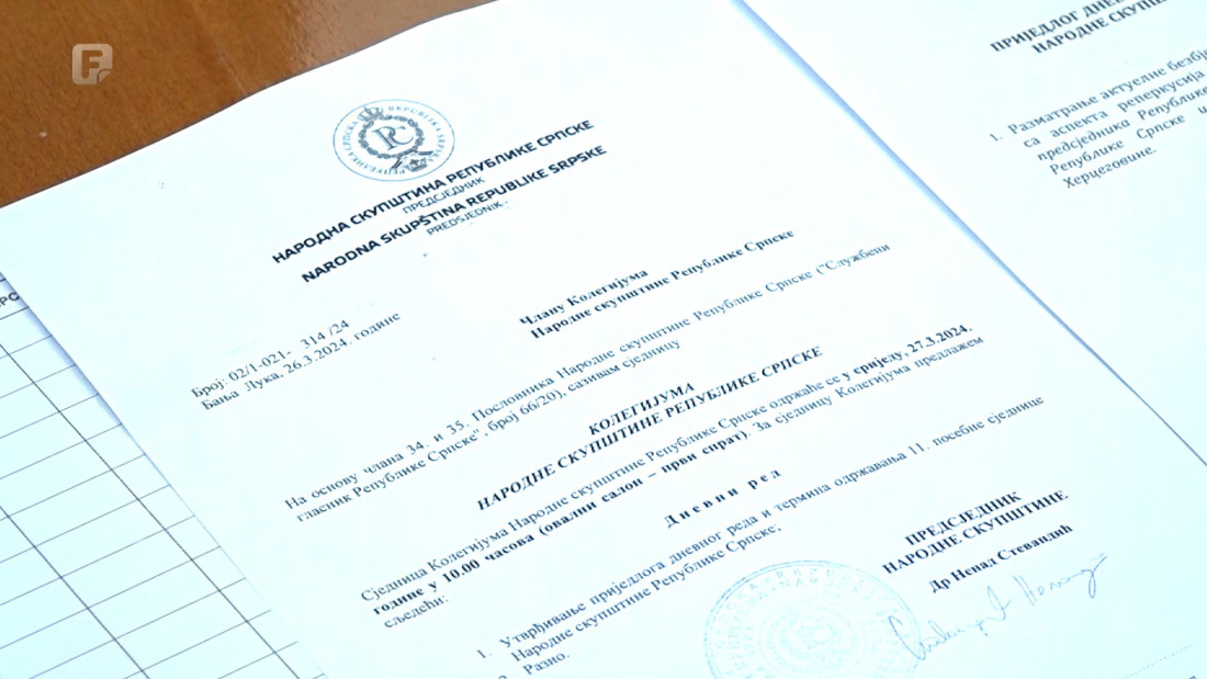 Sigurnosna situacija tema sjednice NSRS-a zakazane za četvrtak