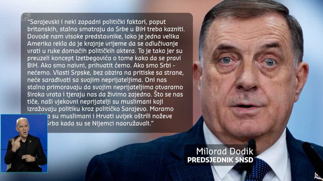 Dodik ponovo vrijeđao i demonizirao Bošnjake, optužio i Britaniju