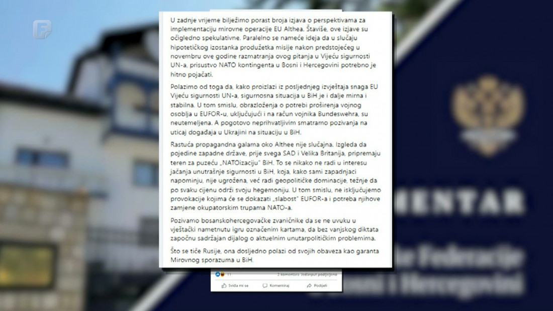 Rusija optužila Zapad: SAD i Velika Britanija spremaju teren za natoizaciju Bosne i Hercegovine