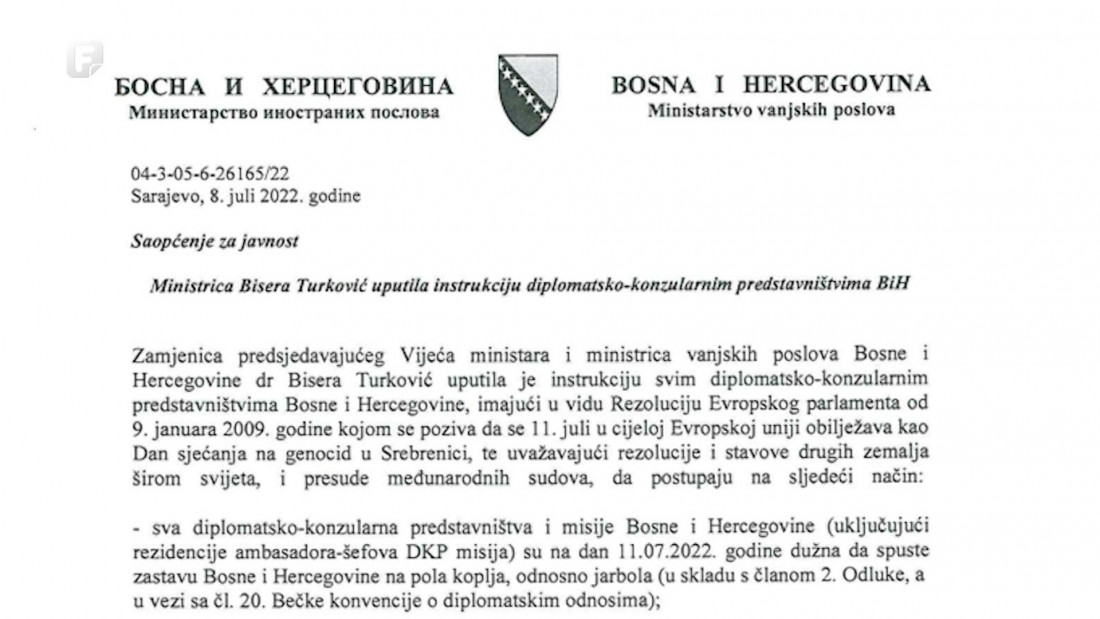 Ristović Krstić poručila da zastave na ambasadi u Atini neće biti spuštene na pola koplja