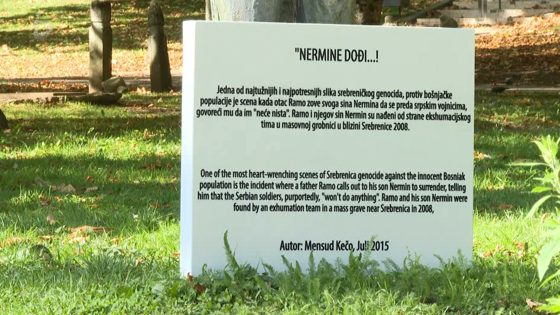 Postavljena nova ploča kod spomenika 'Nermine, dođi'