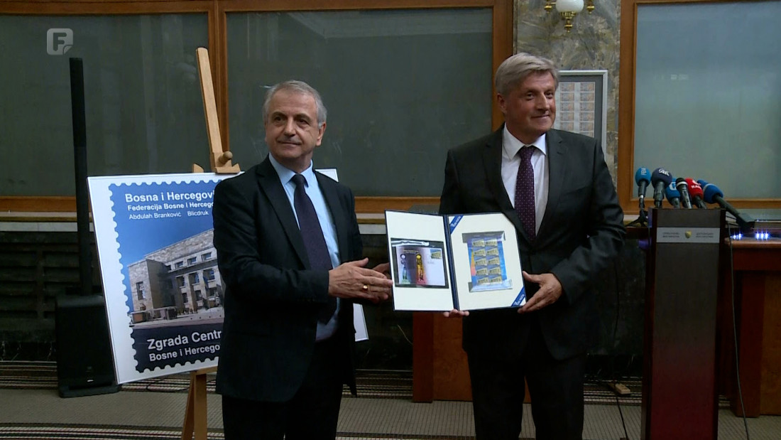 Promovisana poštanska marka s motivom zgrade Centralne banke BiH