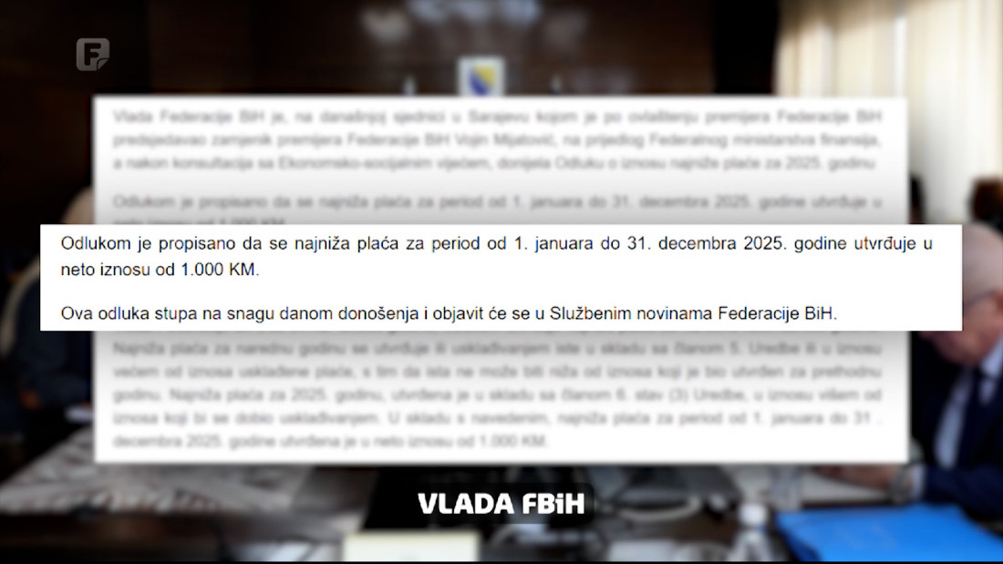 Udruženje poslodavaca FBiH smatra odluku o povećanju minimalne plaće ishitrenom