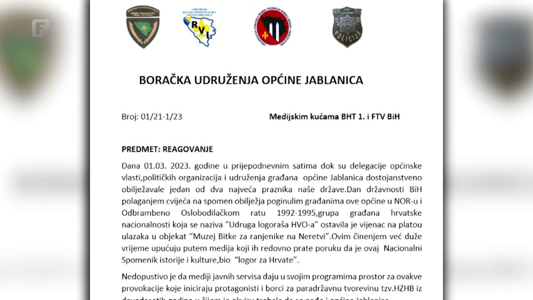 Reakcija jablaničkih boračkih udruženja: Jablanica nije imala logore