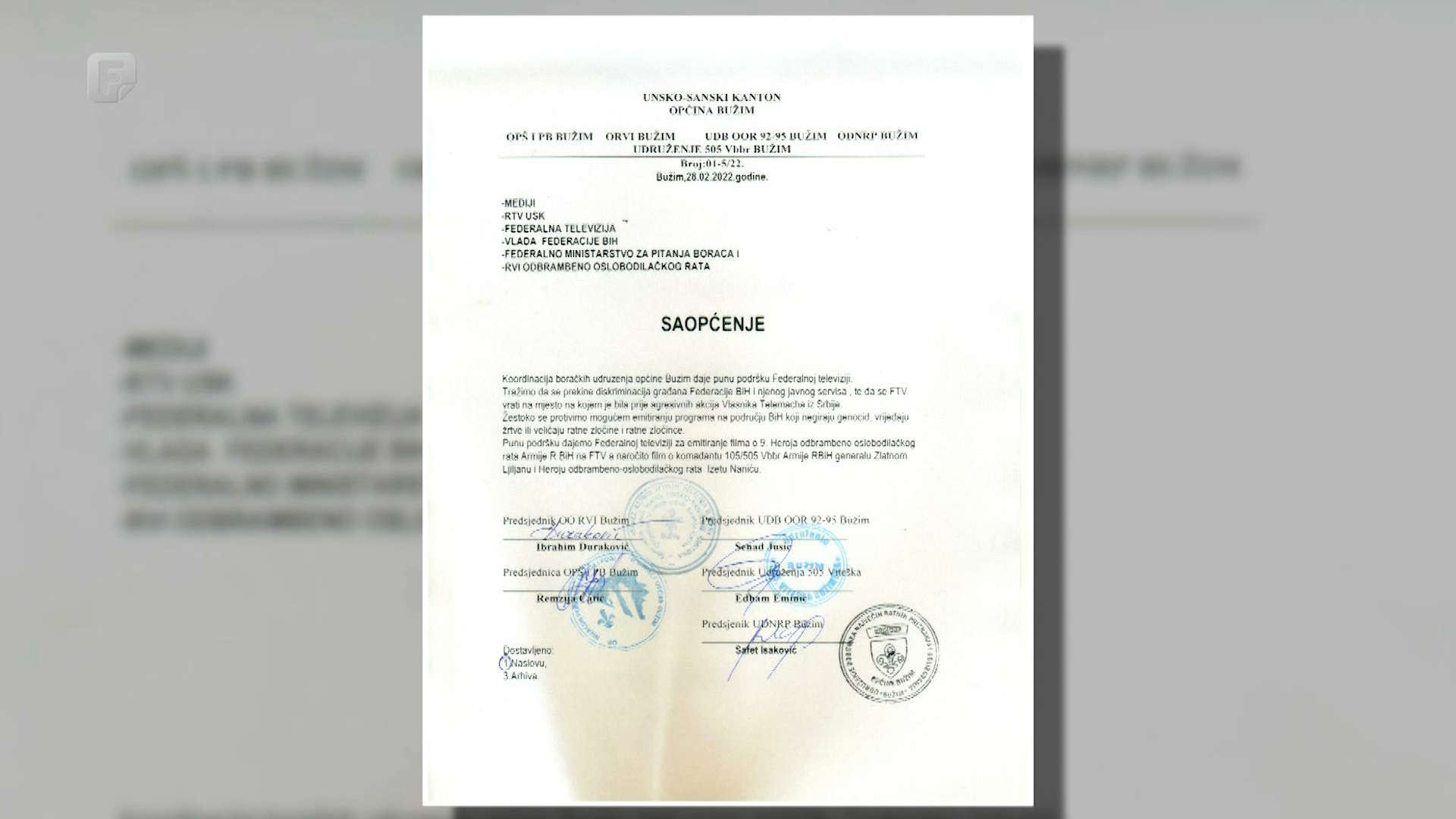 Bužimski borci Telemachu: Prekinuti diskriminaciju FTV-a i građana FBiH