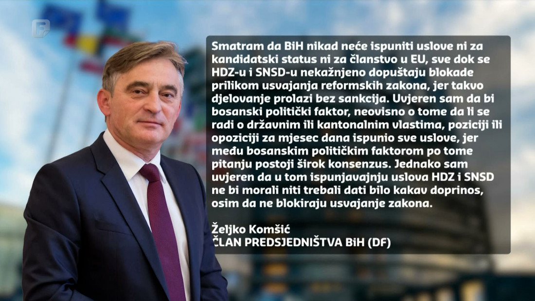 Dok HDZ i SNSD nekažnjeno blokiraju reforme, BiH nikada neće ispuniti uvjete za kandidacijski status