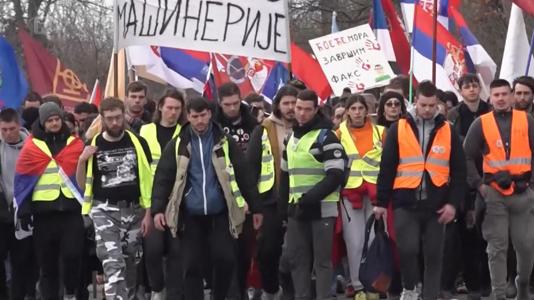 Studenti završili četverodnevni marš, započinju blokadu u Kragujevcu