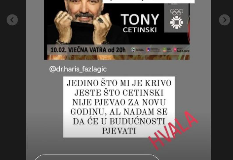 Cetinski reagirao na rasprave zbog predstojećeg gostovanja u Sarajevu