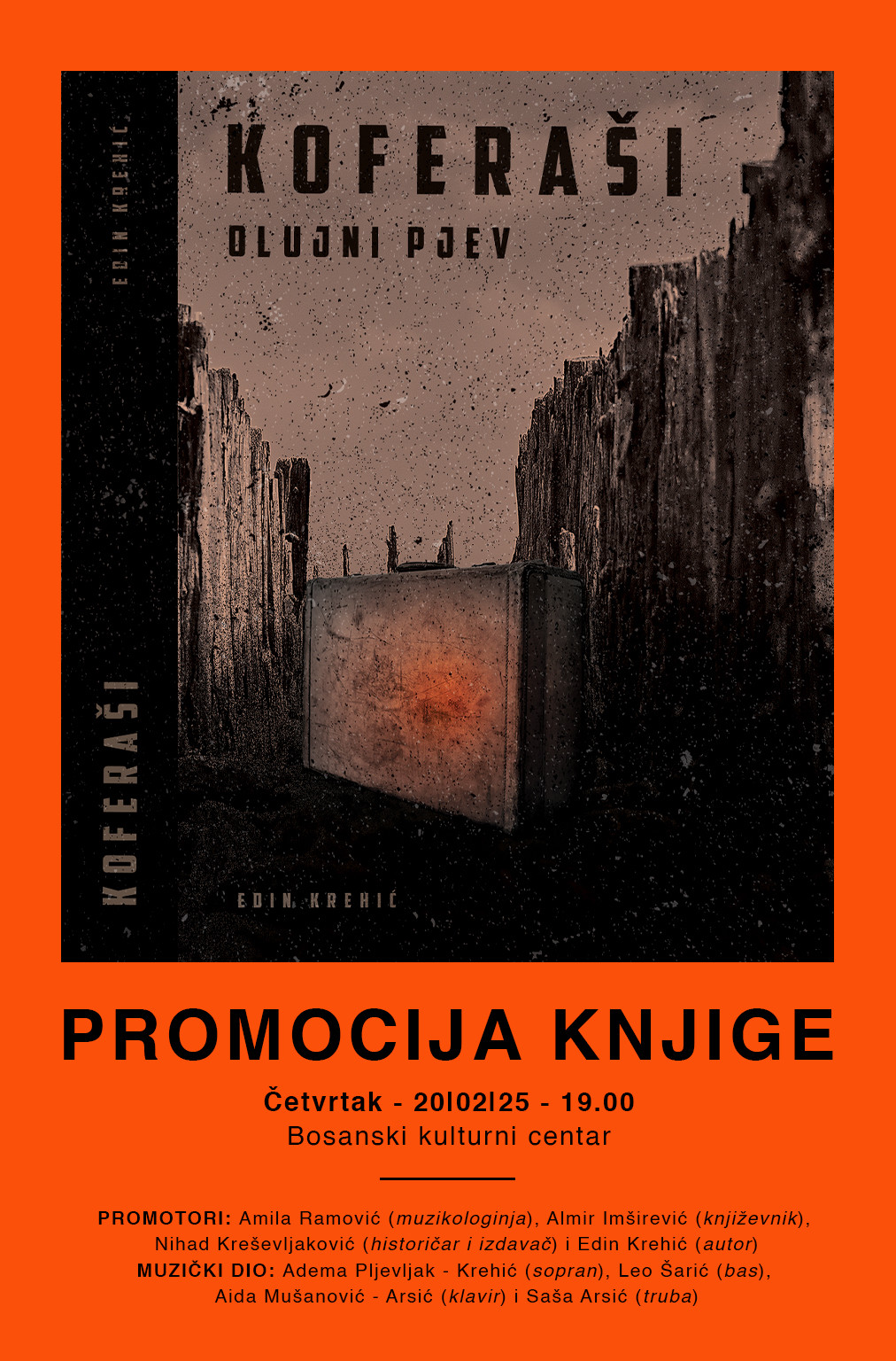 BKC: 20. februara promocija romana „Koferaši – olujni pjev“