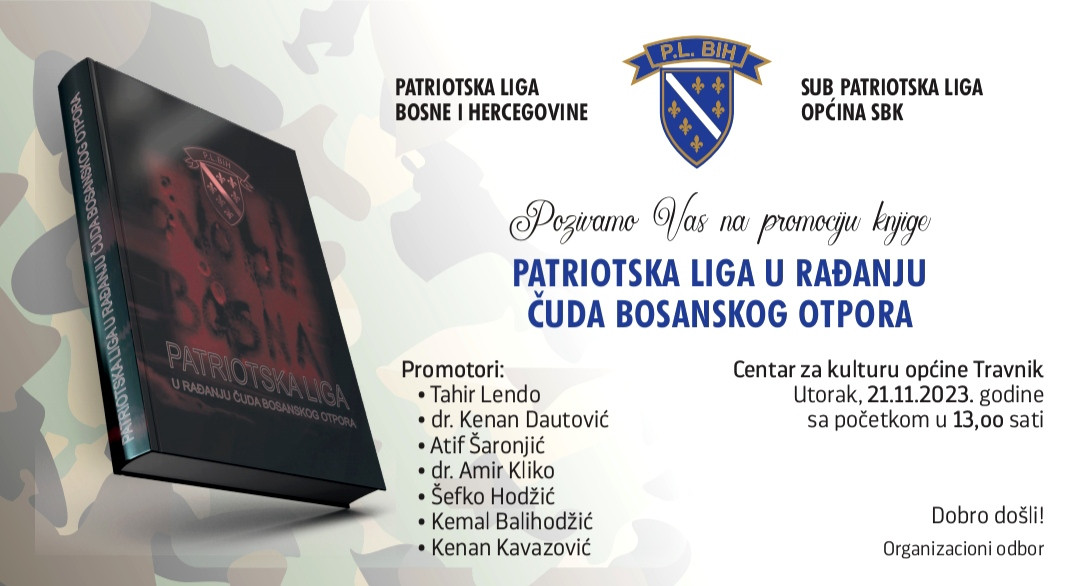 Sutra u Travniku promocija knjige “Patriotska liga u rađanju čuda bosanskog otpora”