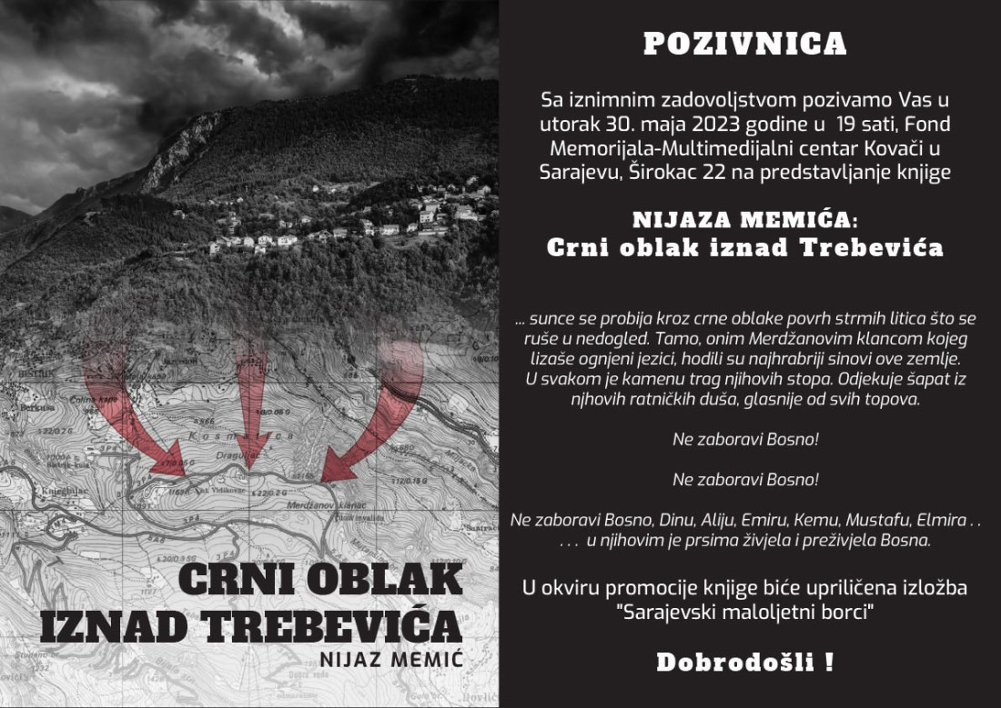 Sutra promocija knjige: "Crni oblak iznad Trebevića", autora Nijaza Memića