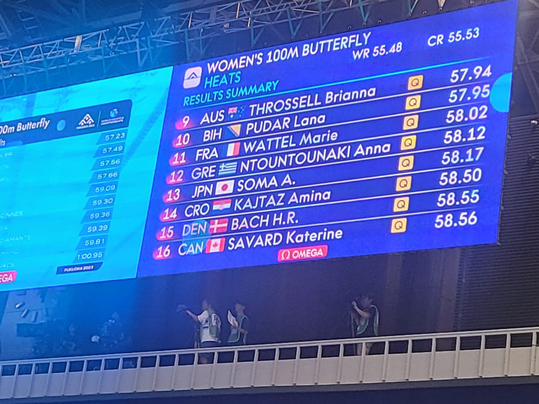 Lana Pudar u polufinalu utrke na 100 m delfin na SP u Fukuoki