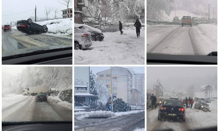 Zbog snijega problemi u snadbijevanju električnom energijom i u saobraćaju napodručju TK-a