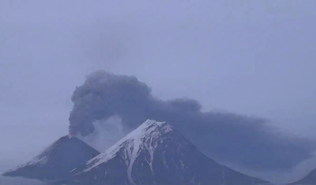 Erupcija vulkana Ključevskij na ruskoj Kamčatki