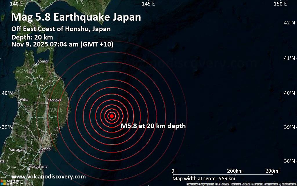 Japan pogođen zemljotresom jačine 5,8 stepeni