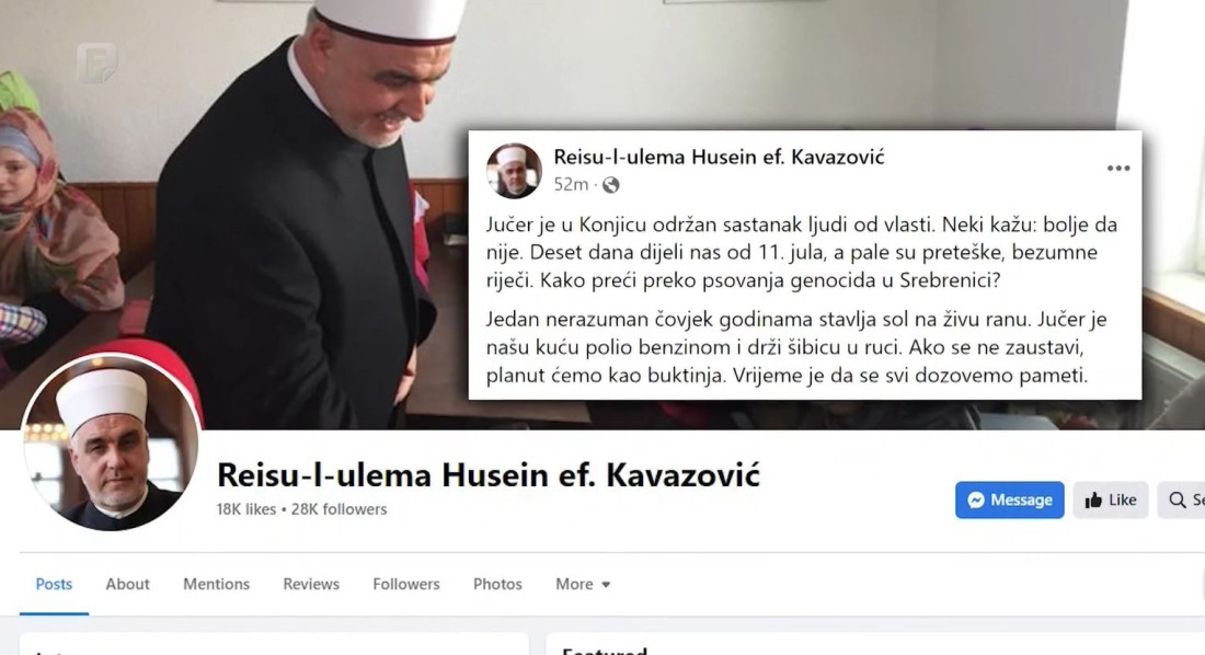 Kavazović: Deset dana dijeli nas od 11. jula, kako preći preko psovanja genocida?