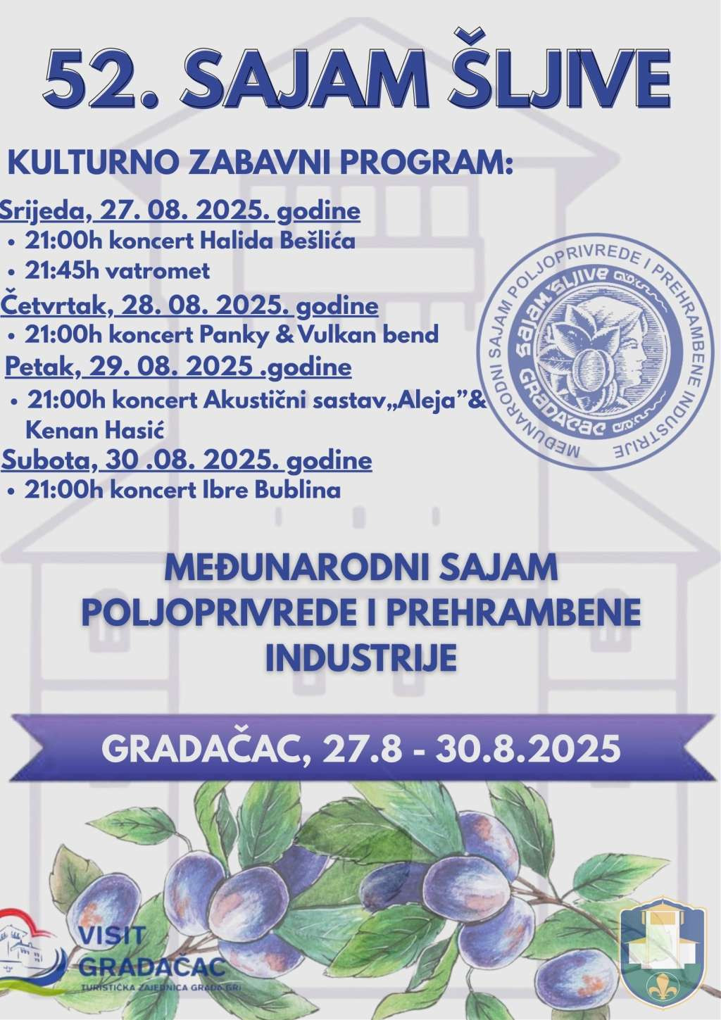 Počele završne pripreme za 52. 'Sajam šljive' u Gradačcu