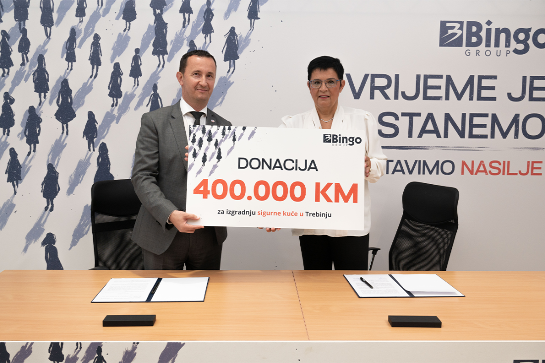 Bingo donirao 400.000 KM za izgradnju prve sigurne kuće u Trebinju