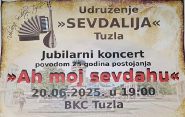 Udruženje sevdalija Tuzla: 29. juna jubilarni koncert "Ah moj sevdahu"