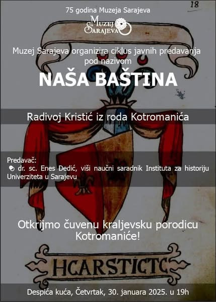Muzej Sarajeva: Sutra u Despića kući novo predavanje iz ciklusa "Naša baština"