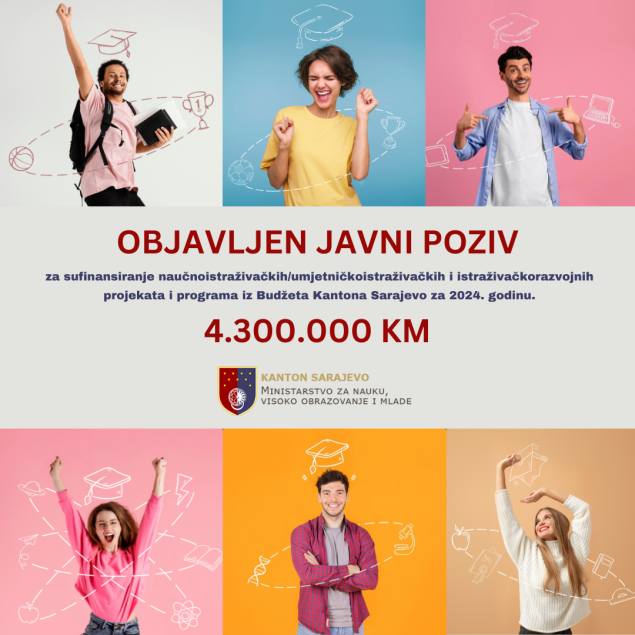 Vlada KS: Sufinansiranje naučnoistraživačkih/umjetničkoistraživačkih i istraživačkorazvojnih projekata i programa