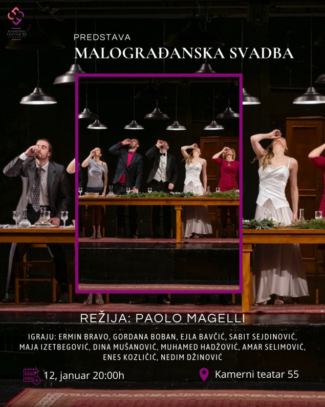 Na sceni Kamernog teatra 55 večeras ponovo "Malograđanska svadba"