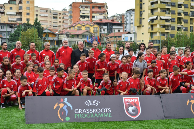 Čeferin, Luis Figo, Asanović na dječijem fudbalskom festivalu u Tirani