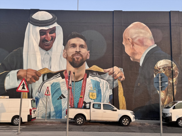 Ogroman mural u Kataru obilježava trijumf Lionela Messija na Svjetskom prvenstvu 2022. godine