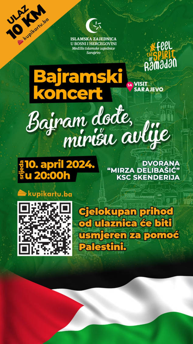Bajramski koncert "Bajram dođe, mirišu avlije" 10. aprila u Skenderiji
