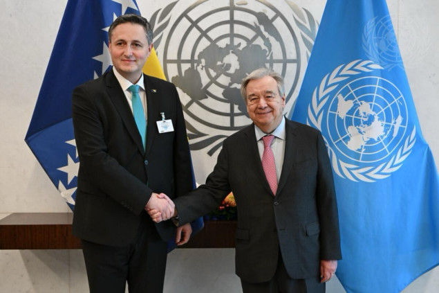 Bećirović i Komšić razgovarali s generalnim sekretarom UN-a Gutteresom