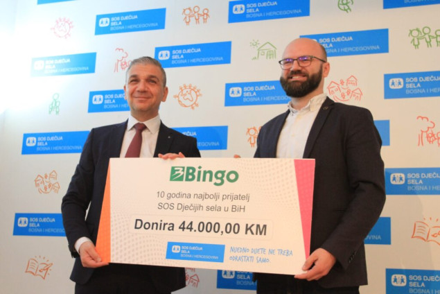 Decenija najboljeg prijateljstva kompanije Bingo i SOS Dječijih sela u BiH, donacija u iznosu od 44.000 KM