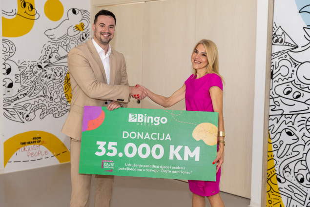 Bingo Group donirao 35.000 KM Udruženju "Dajte nam šansu" za bolje uslove rada Dnevnog centra