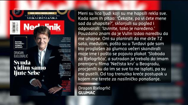 Bjelogrlić tvrdi da iza njegovog hapšenja stoji Vulin