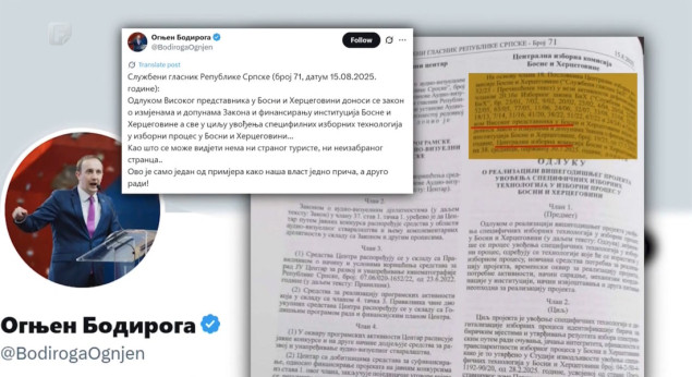 Službeni glasnik RS-a objavio odluku Christiana Schmidta