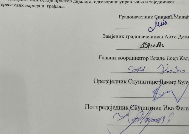 Predstavnici lokalne vlasti sva tri naroda u Brčkom potpisali zajedničku izjavu