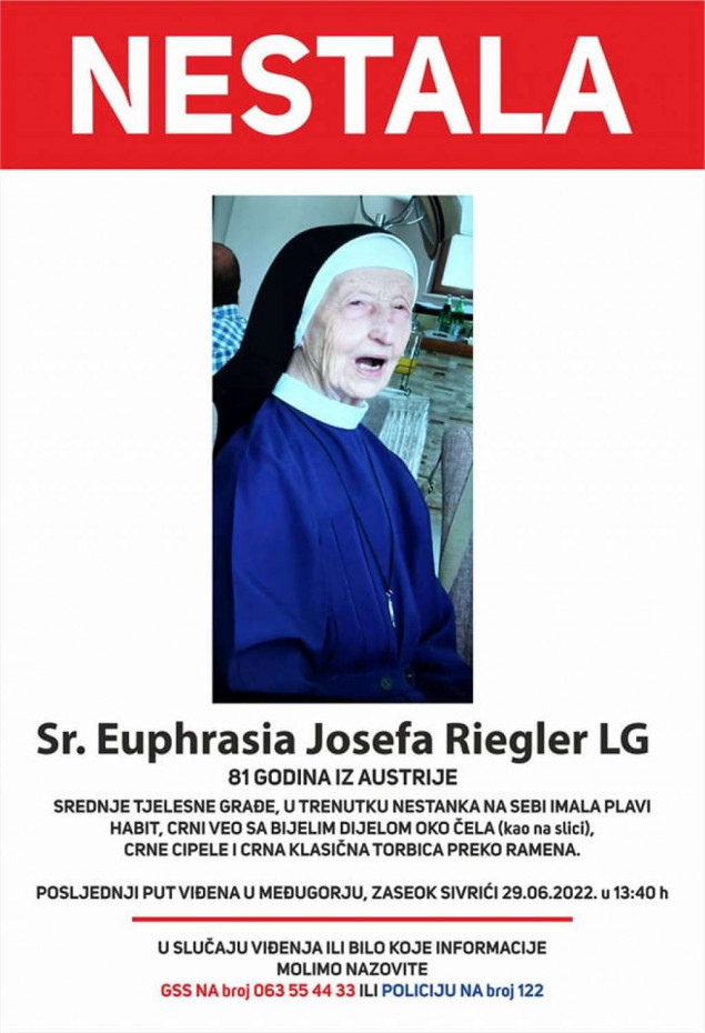 U Međugorju nestala časna sestra iz Australije