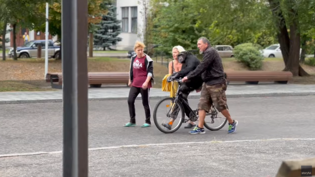 Trenutak radosti u Harkovu: Odbjegla čimpanza se vratila na biciklu