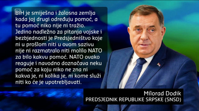 Dodik predlaže Predsjedništvu BiH da odbije milione eura od NATO-a