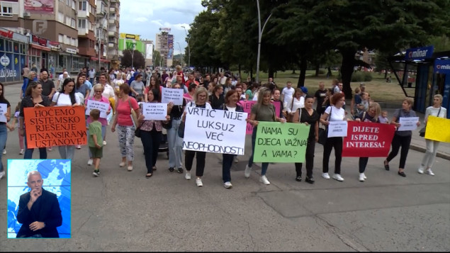 U Zenici protest uposlenika JU Predškolski odgoj i obrazovanje
