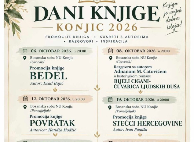 Počinju Dani knjige – Konjic 2026