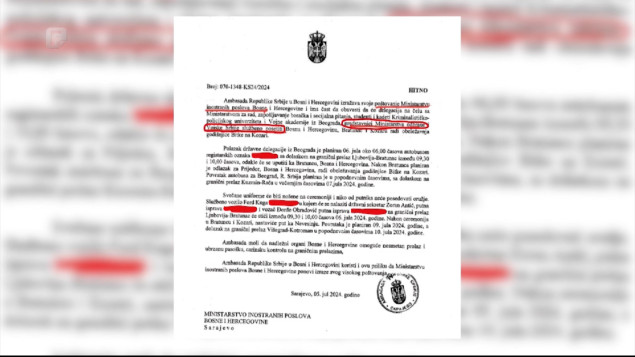 U javnosti dopis: Ministarstvo vanjskih poslova BiH je obaviješteno 5. jula