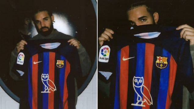 Drakeov logo na dresovima igrača Barcelone u klasiku