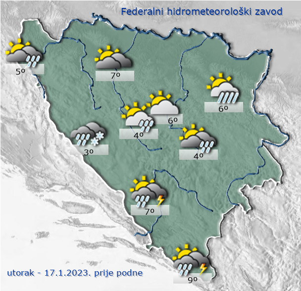U većem dijelu BiH do 19. januara na snazi upozorenje zbog obilnih padavina